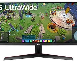 LG 29WP60G-B UltraWide Monitor 29" 21:9 FHD (2560 x 1080) IPS Display, sRGB 99% Color Gamut, HDR 10, USB Type-C Connectivity, 3-Side Virtually Borderless Display - Black
