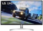 LG 32UN500-W Monitor 32" UHD (3840 x 2160) Display, AMD FreeSync, DCI-P3 90% Color Gamut, HDR10, Built-in Speakers, 3-Side Virtually Borderless Design - Silver/White