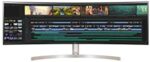 LG 49WL95C-WY 32:9 UltraWide Monitor 49" Dual DQHD (5120 x 1440) Curved IPS Display, HDR10, USB Type-C with 85W PD, sRGB 99% Color Gamut, Height/Swivel/Tilt Adjustable Stand - Black and Silver
