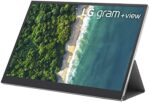 LG Gram +View 16 Inch Portable WQXGA (2560 x 1600) IPS Monitor, 16:10 Aspect Ratio, DCI-P3 99% Color, USB-C Connectivity, Landscape & Portrait Orientation, with Folio Cover/Stand (16MQ70.ADSU1)