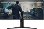 Lenovo G34w-10 34-Inch WQHD Curved Gaming Monitor, 21:9 Ultra-Wide, 3 Side NearEdgeless, AMD FreeSync, 144Hz, HDMI, DP, Adjustable Stand, VESA