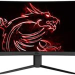 MSI 24" FHD 1500R Curvature Non-Glare Super Narrow Bezel 1ms 1920 x 1080 144Hz Refresh Rate Tilt Adjustment FreeSync Curved Gaming Monitor (Optix G24C4), Black