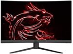 MSI 32" FHD 1500R Curvature Non-Glare Super Narrow Bezel 1ms 1920 x 1080 165Hz Refresh Rate Tilt Adjustment FreeSync Curved Gaming Monitor (Optix G32C4), Black