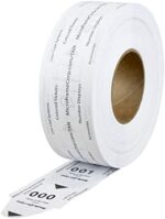Microframe - 1 roll of 3-Digit Take-A-Number Tickets - 3000 Tickets/roll (White)