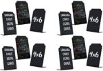 Mini Chalkboard Signs Tabletop Food Board - Small Blackboard with Stand for Cafe & Restaurant Parties Place Cards Buffet Menus and Events Weddings - 4 x 6 Boards (12 Pack)