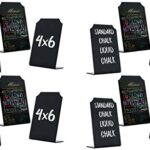 Mini Chalkboard Signs Tabletop Food Board - Small Blackboard with Stand for Cafe & Restaurant Parties Place Cards Buffet Menus and Events Weddings - 4 x 6 Boards (12 Pack)