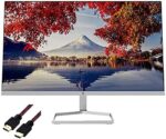 New HP M24f Monitor - 2D9K0AA#ABA - 23.8" FHD 1080p IPS LED Anti-Glare Monitor, Silver and Black - AMD FreeSync, 70Hz, 300 nits, HDMI & VGA Ports, Tilt + HDMI Cable