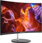 New_Sceptre_C248W 24" Curved 75Hz Gaming LED Monitor Full HD 1080P HDMI VGA Speakers, VESA Wall Mount Ready Metal Black