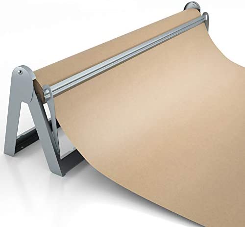 Paper Roll Dispenser and Cutter - Long 24" Roll Paper Holder - Great Butcher Paper Dispenser, Wrapping Paper Cutter, Craft Paper Holder or Vinyl Roll Holder - Wall Mountable