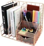 Rose Gold Desk Organizers and Accessories Office Organization and Storage Office Supplies Cute Desktop Organizer with Paper Organizer ,Mail Holder,File,Desk Decorative Home, Office and School Gift