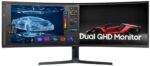 SAMSUNG 49" S95UA Super Ultrawide Dual QHD Monitor, 4ms, QLED, DisplayHDR 400, USB-C, USB Hub, 120Hz, FreeSync, Height Adjustable Stand, 2022, Charcoal Black