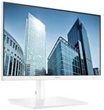 SAMSUNG SH850 Series 24-Inch WQHD (2560x1440) Computer Monitor, Display Port, HDMI, USB-C, Height Adjustable Stand, 3 Yr WRNTY (LS24H851QFNXZA), White