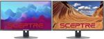 Sceptre 20" 1600 x 900 75Hz LED Monitor 2X HDMI VGA Built-in Speakers & 24" Professional Thin 75Hz 1080p LED Monitor 2X HDMI VGA Build-in Speakers, Machine Black (E248W-19203R Series)