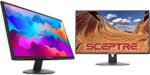 Sceptre 20" 1600x900 75Hz Ultra Thin LED Monitor & 24" Professional Thin 75Hz 1080p LED Monitor 2X HDMI VGA Build-in Speakers, Machine Black (E248W-19203R Series)