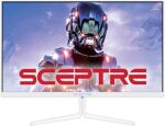 Sceptre 24" Gaming Monitor 1080p 98% sRGB up to 165Hz 1ms 320Lux DisplayPort HDMI, Build-in Speakers Nebula White 2022 (E248B-FWN168W)