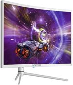 Sceptre 32" QHD Curved Monitor 2560 x 1440 up to 165Hz 144Hz 1ms HDR1000 99% sRGB, Light Sensor Height Adjustable DP HDMI USB Type C 3.1 Build-in Speakers Nebula White 2021 (C325B-QWN168W)
