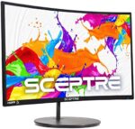 Sceptre Curved 24" Gaming Monitor 75Hz HDMIx2 VGA 98% sRGB R1500 Build-in Speakers, Machine Black 2022 (C249W-1920RN Series)