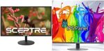 Sceptre E275W-19203R 27" Ultra Thin 1080P LED Monitor 2X HDMI VGA, Metallic Black 2018 & IPS 27-Inch Business Computer Monitor 1080p 75Hz with HDMI VGA, Machine Black 2020 (E275W-FPT), 27" IPS 75Hz