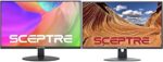 Sceptre IPS 24-Inch Computer LED Monitor 1920x1080 1080p HDMI VGA up to 75Hz 300 Lux Build-in Speakers 2021 Black & 24" Thin 75Hz 1080p LED Monitor 2X HDMI VGA Build-in Speakers, Machine Black