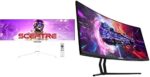 Sceptre IPS 43.8 inch Ultra Wide 32:9 LED Monitor 3840x1080 up to 120Hz DisplayPort HDMI & 35 Inch Curved UltraWide 21: 9 LED Creative Monitor 3440x1440 Frameless HDMI DisplayPort, Machine Black 2020