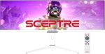 Sceptre IPS 43.8 inch UltraWide 32:9 LED Monitor 3840x1080 up to 120Hz DisplayPort HDMI USB Type-C HDR600 AMD FreeSync Premium Build-in Speakers and Remote, Nebula Series White 2021 (E448B-FSN168)
