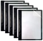 Ultra Durable Clear Front Report Covers, 25 Per Box, Letter Size, Black, Poly Back Cover, with Fasteners, Lay Flat, by Better Office Products, Box of 25