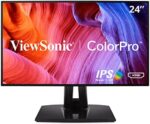 ViewSonic VP2458 24 Inch 60hz IPS 1080p Monitor with Ultra-Thin Bezels, 100% sRGB, Color Accuracy, Advanced Ergonomics, HDMI, USB, DisplayPort, VESA, Flicker Free, Blue Light Filter for Home/Office