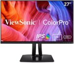 ViewSonic VP2756-2K 27 Inch Premium IPS 1440p Ergonomic Monitor with Ultra-Thin Bezels, Color Accuracy, Pantone Validated, HDMI, DisplayPort and USB Type C for Professional Home and Office