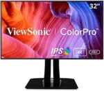 ViewSonic VP3268a-4K 32 Inch Premium IPS 4K Monitor with Advanced Ergonomics, ColorPro 100% sRGB Rec 709, 14-bit 3D LUT, Eye Care, HDR10 Support, HDMI, USB C, DisplayPort for Professional Home Office