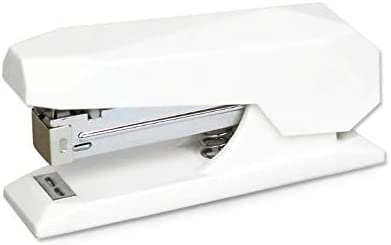 White Stapler Desk Premium Spring Powered Staplers No-Jam Desktop Executive Stapling Tool with Non-Slip Base 20 Sheets Capacity Diamond Shape Office School Supplies (White)