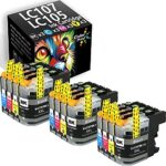 12-Pack ColorPrint Compatible LC107 LC105 Ink Cartridge Replacement for Brother LC107BK LC105C LC-105M LC105Y Work with MFC-J4310DW MFC-J4410DW MFC-J4510DW MFC 4610DW J4710DW Printer (3BK,3C,3M,3Y)