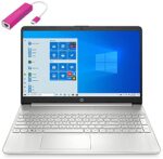 HP 15 15.6" FHD Laptop Computer, AMD Ryzen 3 3250U up to 3.5GHz (Beat i3-10110U), 64GB DDR4 RAM, 1TB PCIe SSD, 802.11AC WiFi, Bluetooth 5.0, Webcam, Type-C, HDMI, Silver, Windows 10 S, Type-C HUB
