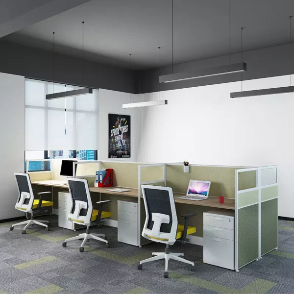 Aluminium Frame Call Center Cubicles & 2 desk office layout