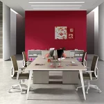 Commercial furniture modular mdf office table chair 4-person workstation desk