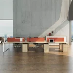 Wholesale face to face 6 person MDF office desks with office table cabinet