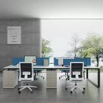 Quality modern 4 seat desk for office with under desk pedestal China manufacturers