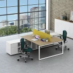 China Supplier 2 Person Workstation With Wooden Side Cabinet
