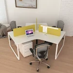 Latest design 120 degree 4 person office workstation furniture hot sale in China