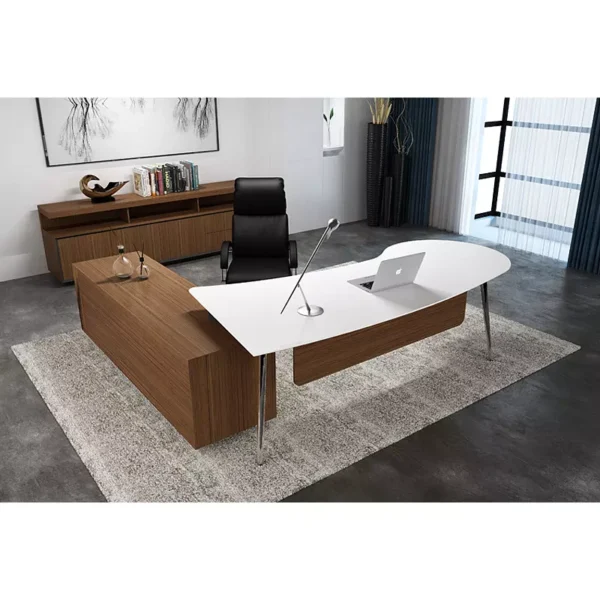 Buy steel frame p shaped modern luxury office executive manager desk from China manufacturer