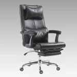 Luxury leather office chair with footrest & adjustable study desk