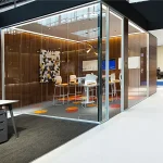 Supply office dividing aluminum frame with tempered glass partition wall