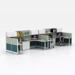 Foshan office furniture modern workstation cubicle with overhead cabinet low price