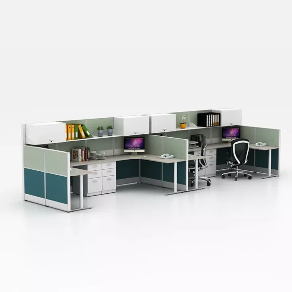 Foshan office furniture modern workstation cubicle with overhead cabinet low price