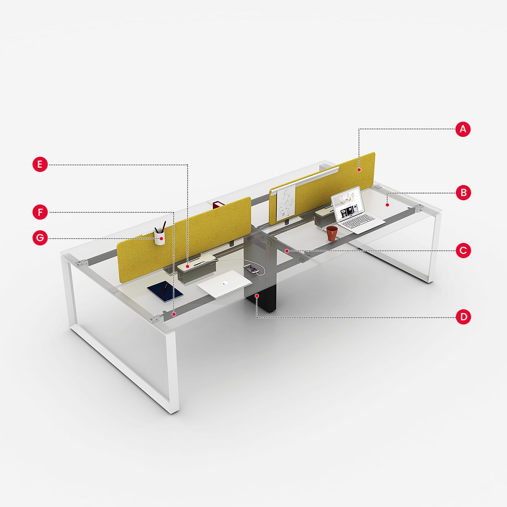 Buy commercial office furniture 4 person modern office desk factory