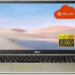 Acer Aspire Thin and Light Laptop, 15.6" FHD Display, Intel Celeron Dual-Core N4500 Processor, 8GB RAM, 256GB SSD, Webcam, WiFi, HDMI, Bluetooth, Windows 11, Safari Gold + One Year Office365