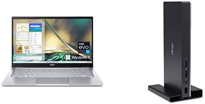 Acer Swift 3 SF314-512-73YZ Intel Evo Laptop, 14" QHD 100% sRGB, Intel Core i7-1260P, 16GB LPDDR4X, 1TB SSD, Killer Wi-Fi 6E AX1675, Win 11 Home with Acer USB Type-C Dock II, 60W USB-C PD Charging