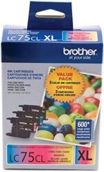 Brother Genuine High Yield Color Ink Cartridge, LC753PKS, Replacement 3 Pack Color Ink, Includes 1 Cartridge Each of Cyan, Magenta & Yellow, Page Yield Up To 600 Pages/Cartridge, LC753PKS