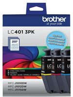 Brother Genuine LC401 3PK Standard Yield 3-Pack Ink Cartridges – Includes 1 Cartridge Each of Cyan, Magenta and Yellow