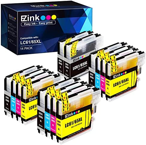 E-Z Ink (TM) Compatible Ink Cartridge Replacement for Brother LC-61 LC61BK LC61C LC61M LC61Y to use with MFC-490CW MFC-495CW MFC-6490CW MFC-6890CDW (5 Black, 3 Cyan, 3 Magenta, 3 Yellow) 14 Pack