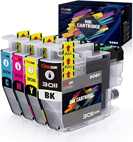 ONEINK Compatible Replacement for Brother LC3011 Ink Cartridges(Upgraded Chips) , Work with Brother MFC-J491DW MFC-J497DW MFC-J690DW MFC-J895DW Printer, 4 Packs(Black/Cyan/Magenta/Yellow)